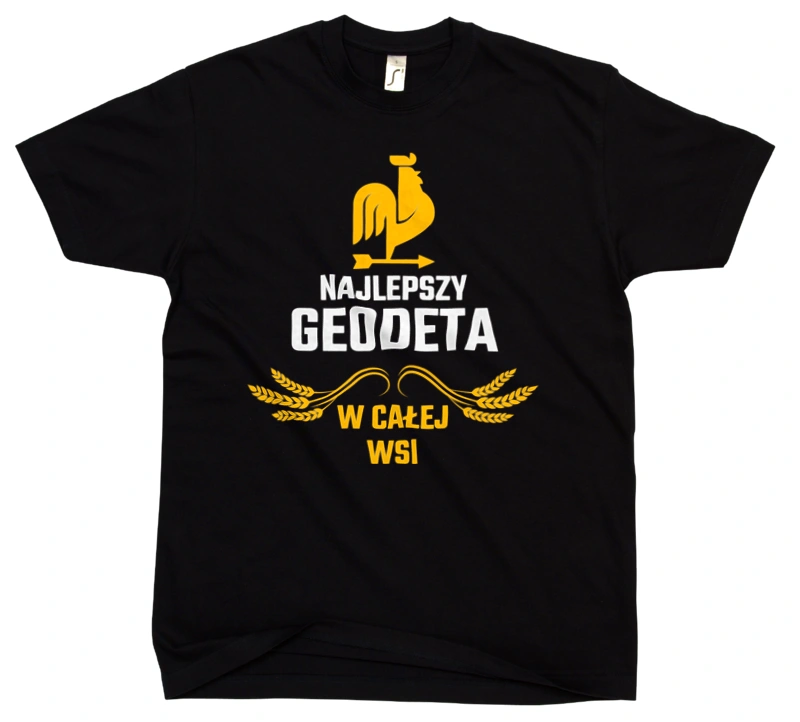 Najlepszy geodeta w całej wsi - Męska Koszulka Czarna