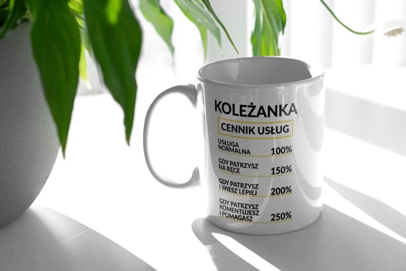 Koleżanka - Cennik Usług - Kubek Biały