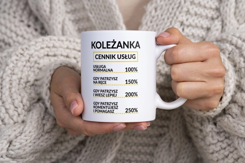 Koleżanka - Cennik Usług - Kubek Biały