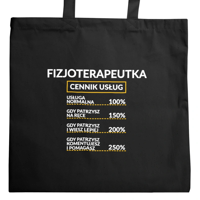 Fizjoterapeutka - Cennik Usług - Torba Na Zakupy Czarna