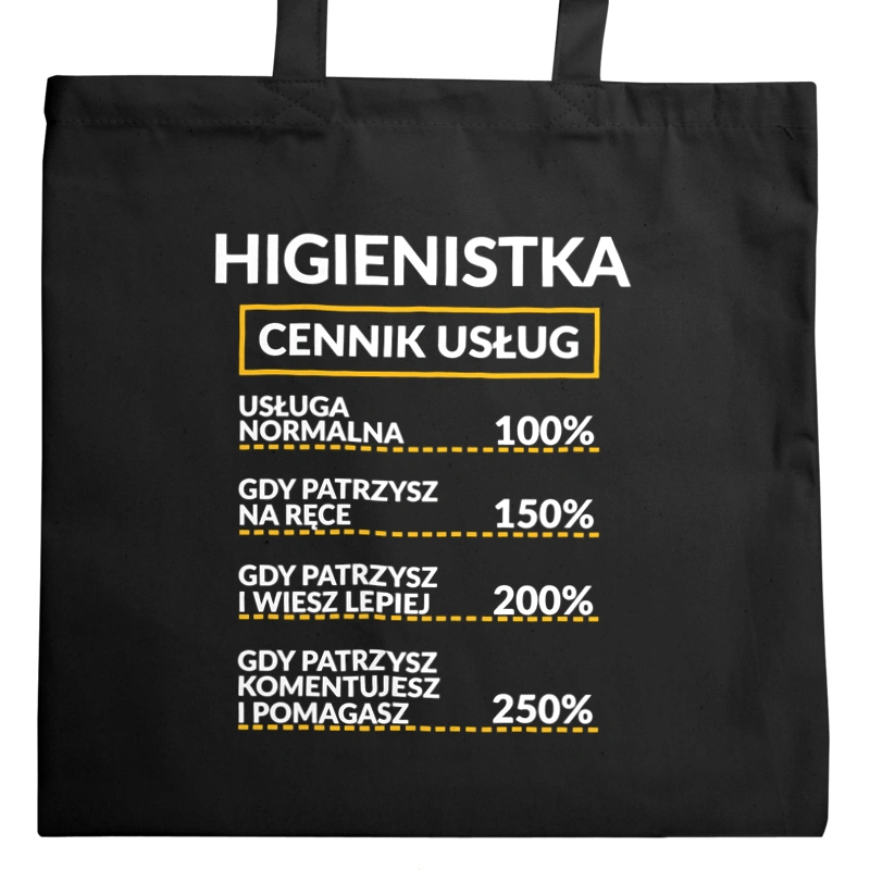 Higienistka - Cennik Usług - Torba Na Zakupy Czarna