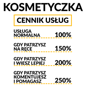 Kosmetyczka - Cennik Usług - Kubek Biały