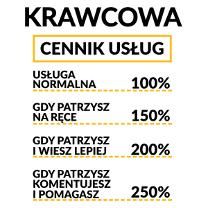 Krawcowa - Cennik Usług - Kubek Biały