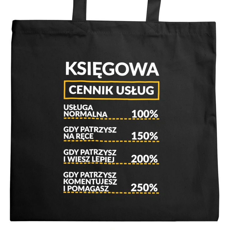 Księgowa - Cennik Usług - Torba Na Zakupy Czarna