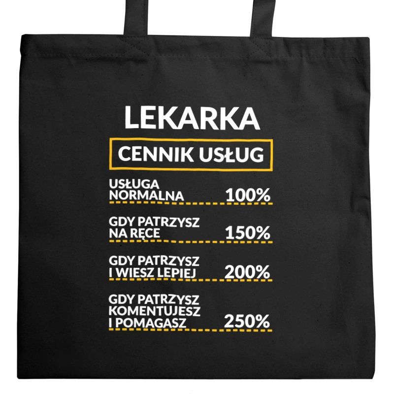 Lekarka - Cennik Usług - Torba Na Zakupy Czarna