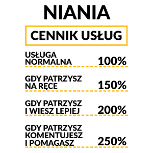 Niania - Cennik Usług - Kubek Biały