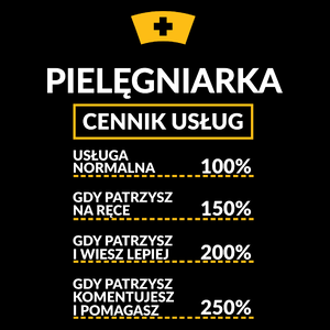 Pielęgniarka - Cennik Usług - Torba Na Zakupy Czarna