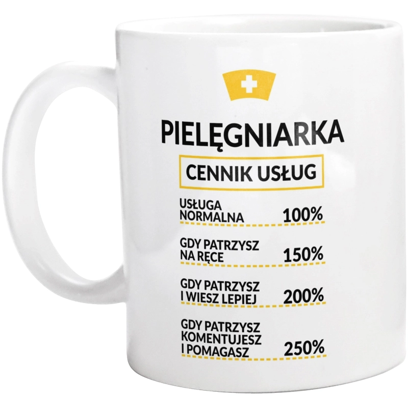 Pielęgniarka - Cennik Usług - Kubek Biały