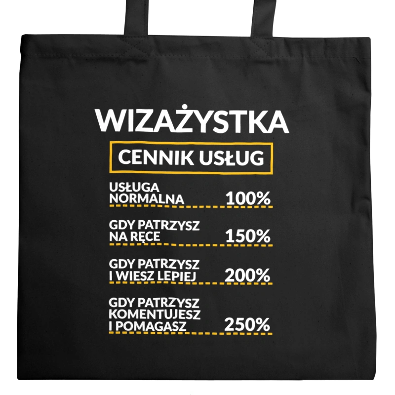 Wizażystka - Cennik Usług - Torba Na Zakupy Czarna