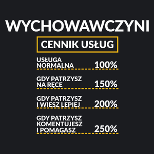 Wychowawczyni - Cennik Usług - Damska Koszulka Czarna