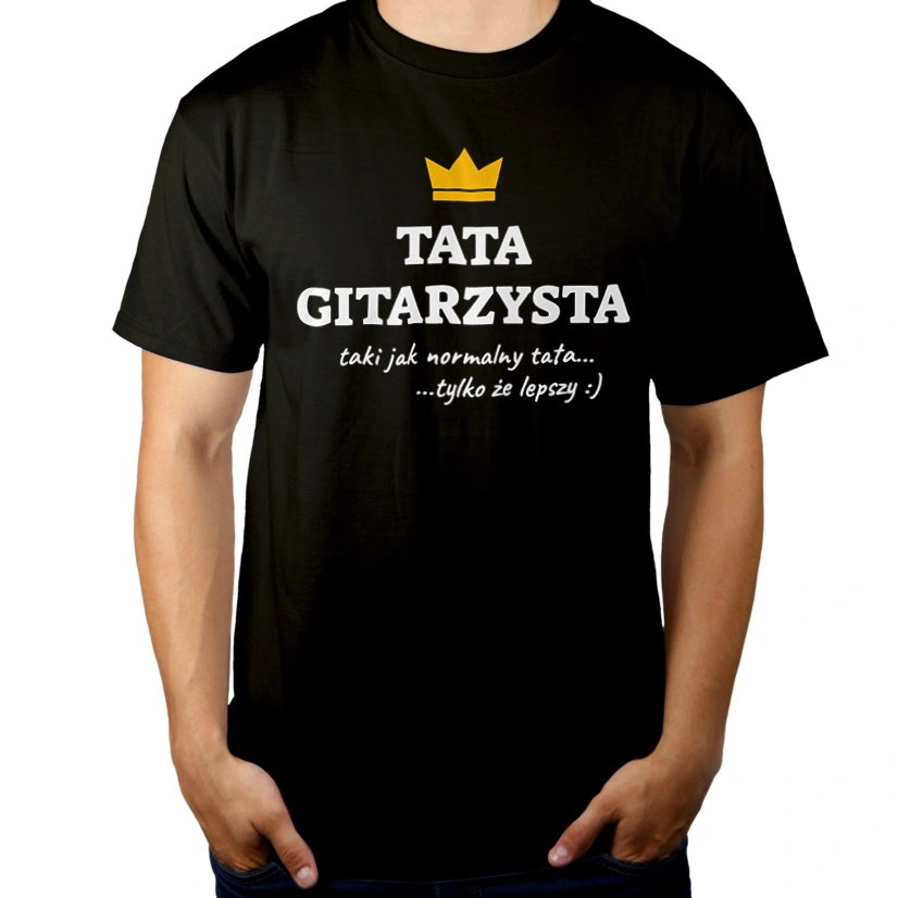 Tata Gitarzysta Lepszy - Męska Koszulka Czarna