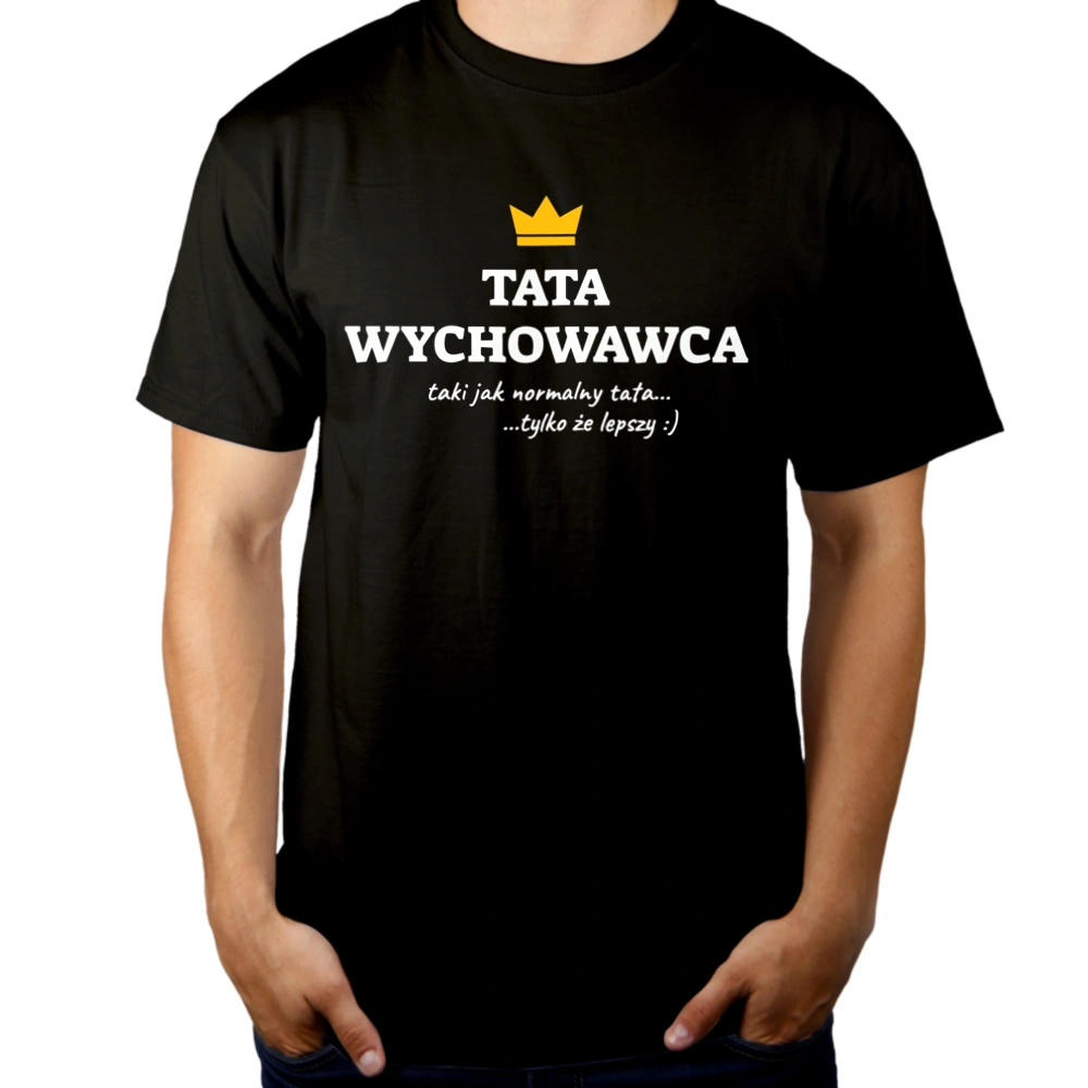 Tata Wychowawca Lepszy - Męska Koszulka Czarna