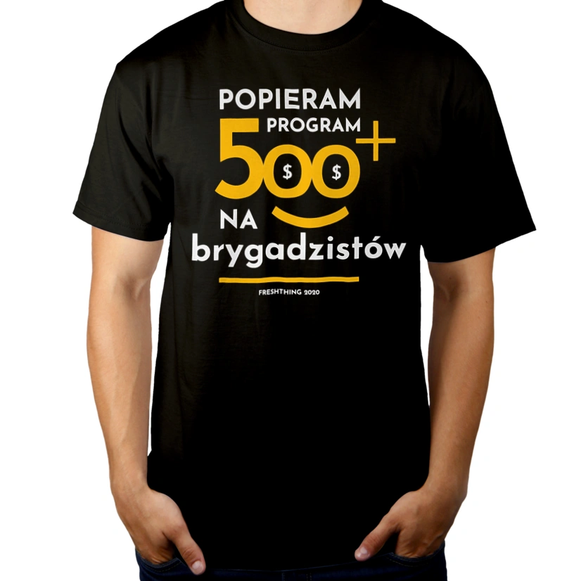 Program 500 Plus Na Brygadzistów - Męska Koszulka Czarna