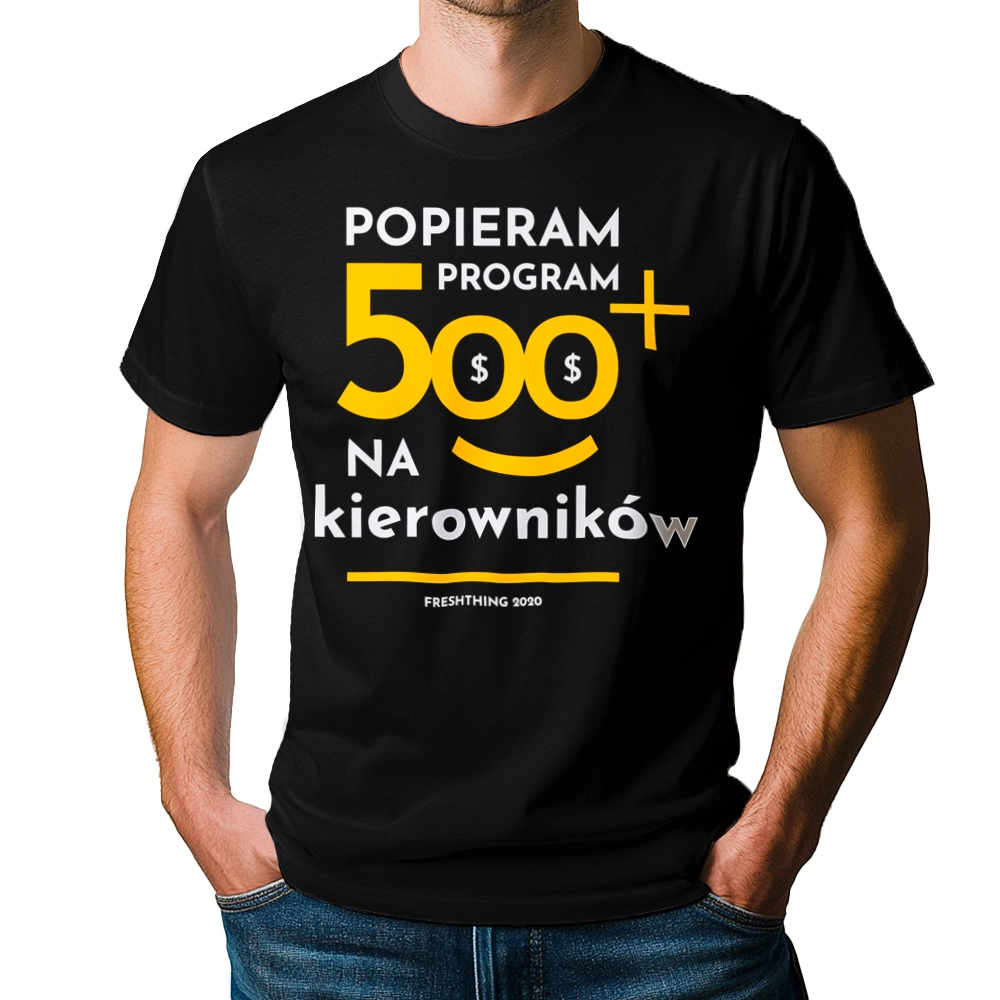 Program 500 Plus Na Kierowników - Męska Koszulka Czarna