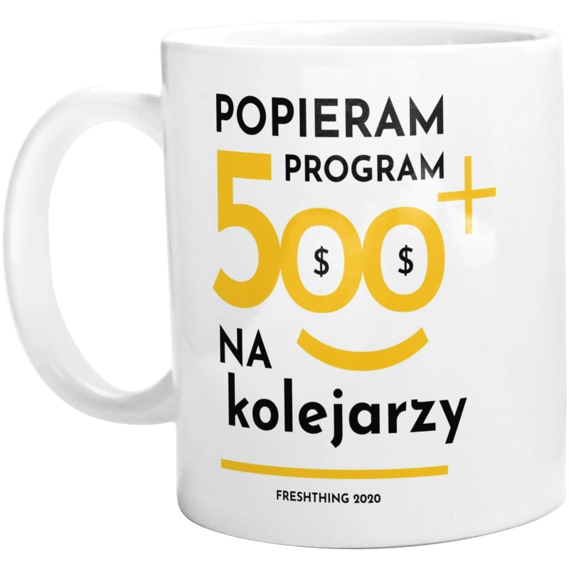 Program 500 Plus Na Kolejarzy - Kubek Biały