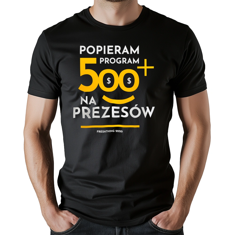 Program 500 Plus Na Prezesów - Męska Koszulka Czarna