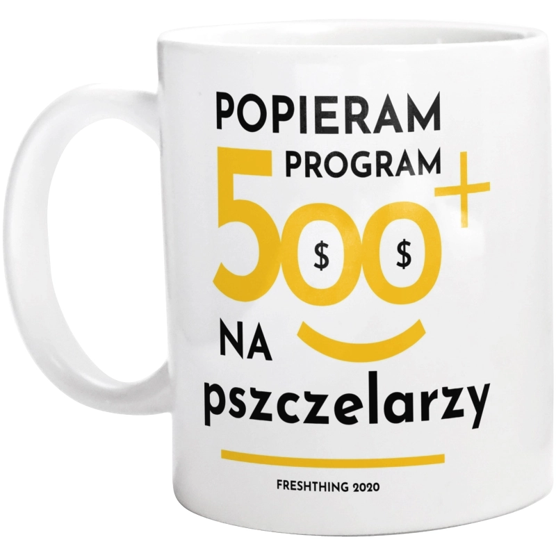 Program 500 Plus Na Pszczelarzy - Kubek Biały