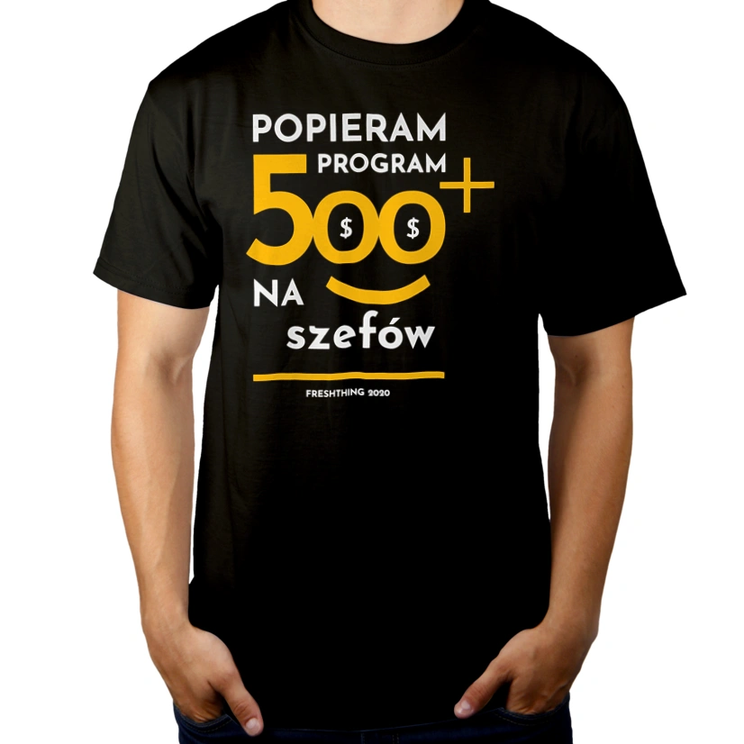 Program 500 Plus Na Szefów - Męska Koszulka Czarna