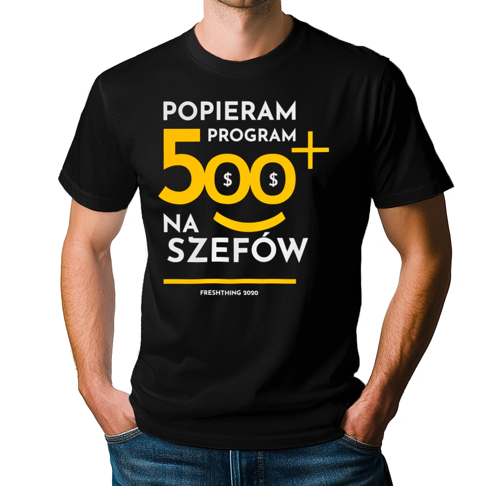 Program 500 Plus Na Szefów - Męska Koszulka Czarna