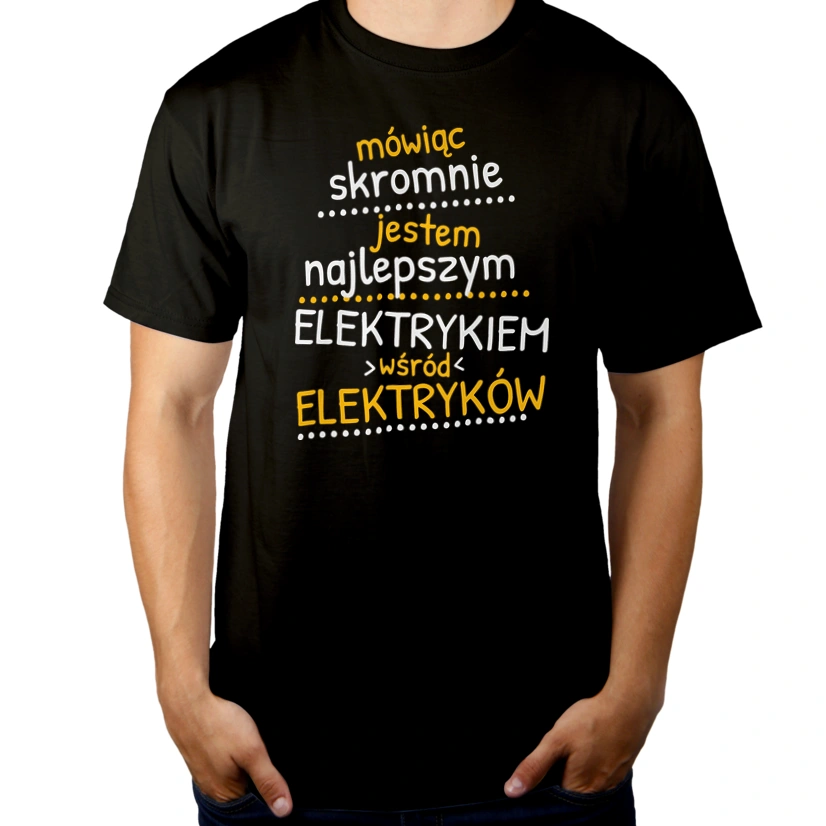 Mówiąc Skromnie - Elektryk - Męska Koszulka Czarna