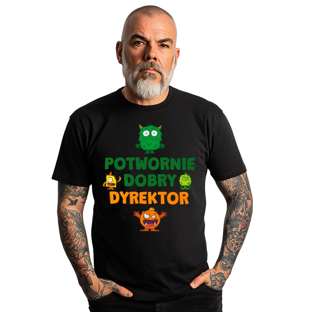 Potwornie Dobry Dyrektor - Męska Koszulka Czarna