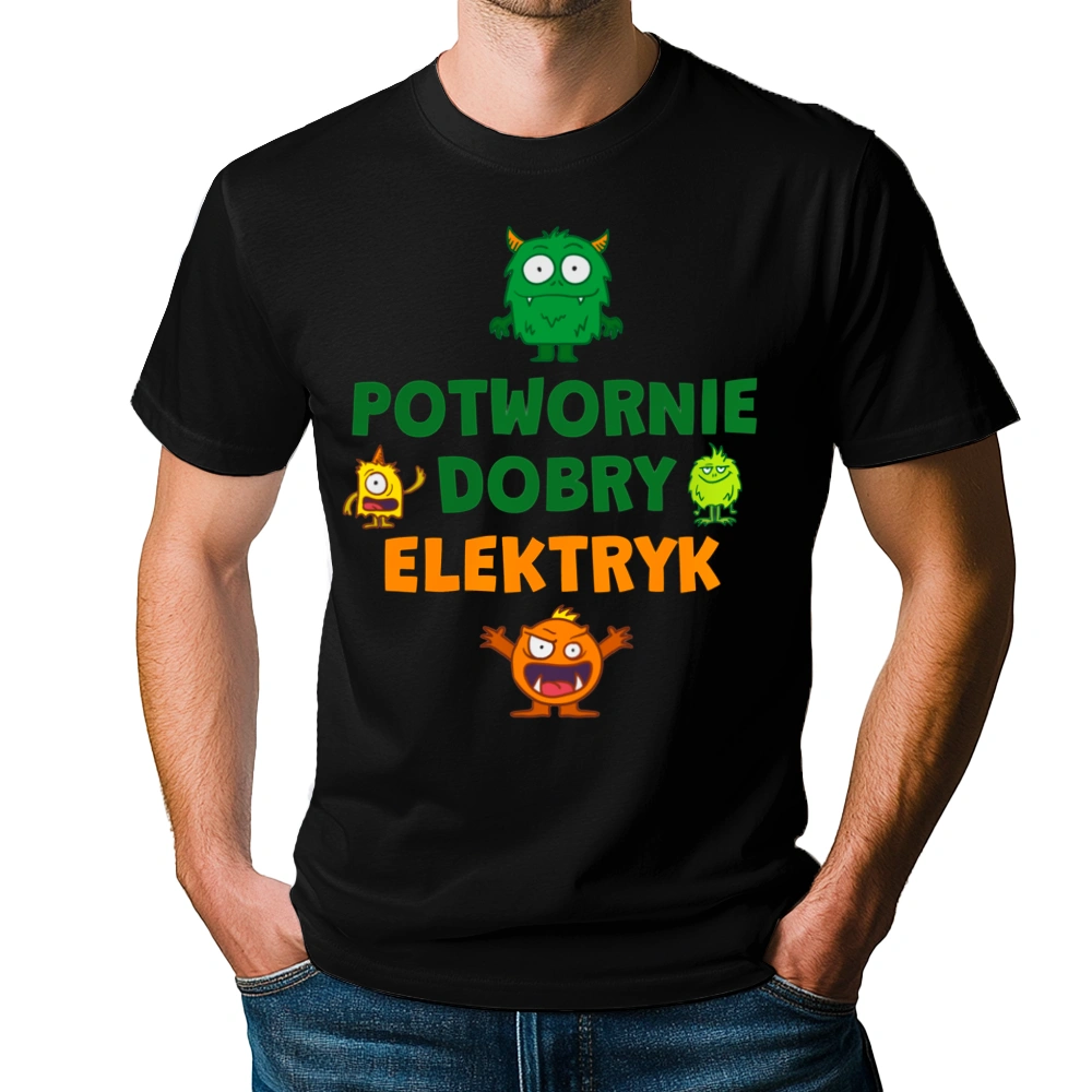 Potwornie Dobry Elektryk - Męska Koszulka Czarna