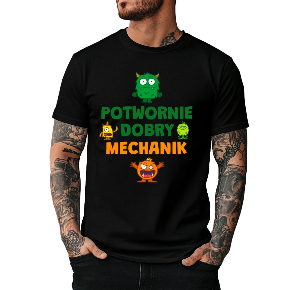 Potwornie Dobry Mechanik - Męska Koszulka Czarna