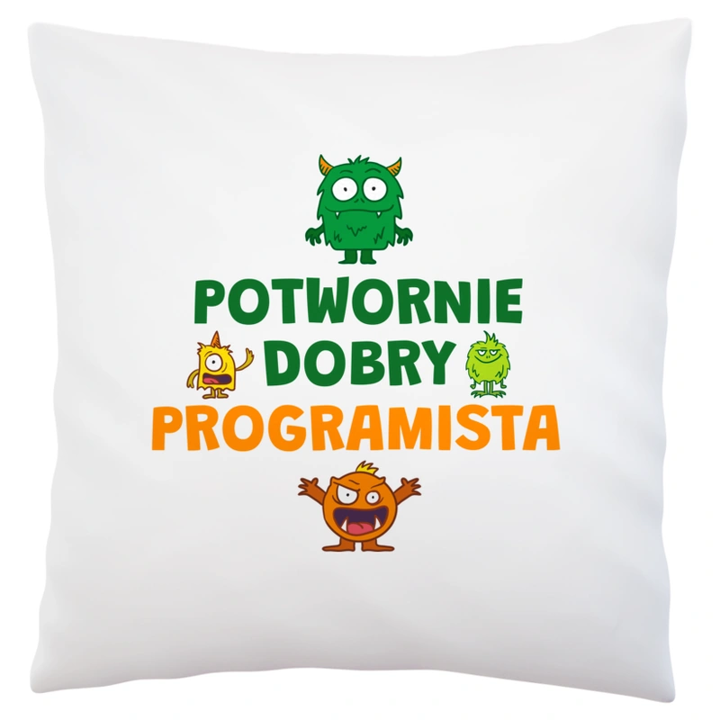 Potwornie Dobry Programista - Poduszka Biała