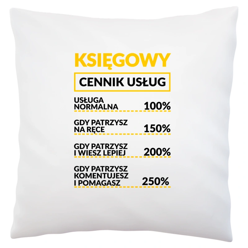 Księgowy - Cennik Usług - Poduszka Biała