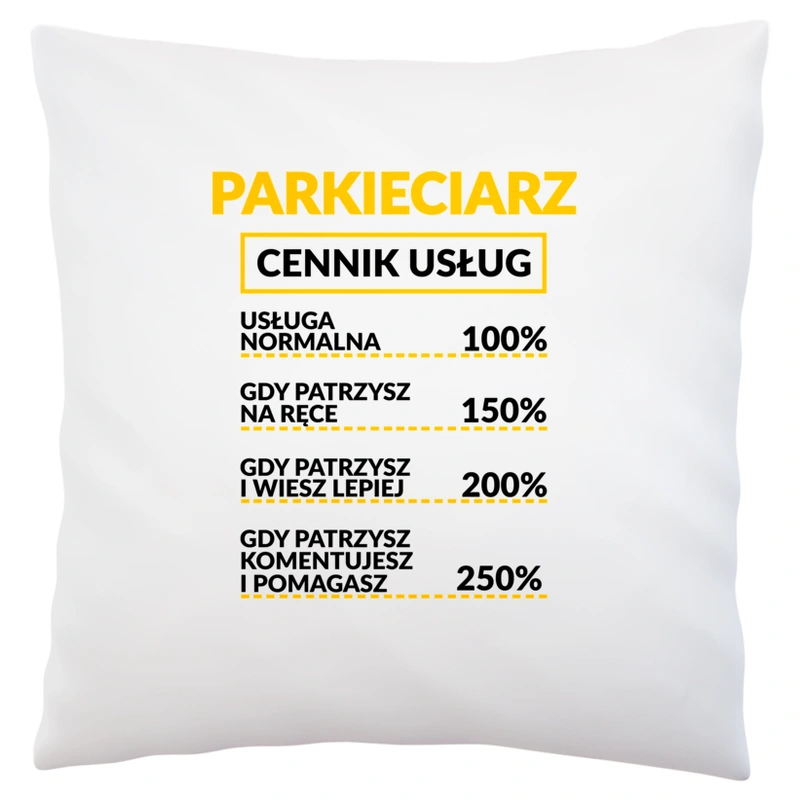 Parkieciarz - Cennik Usług - Poduszka Biała