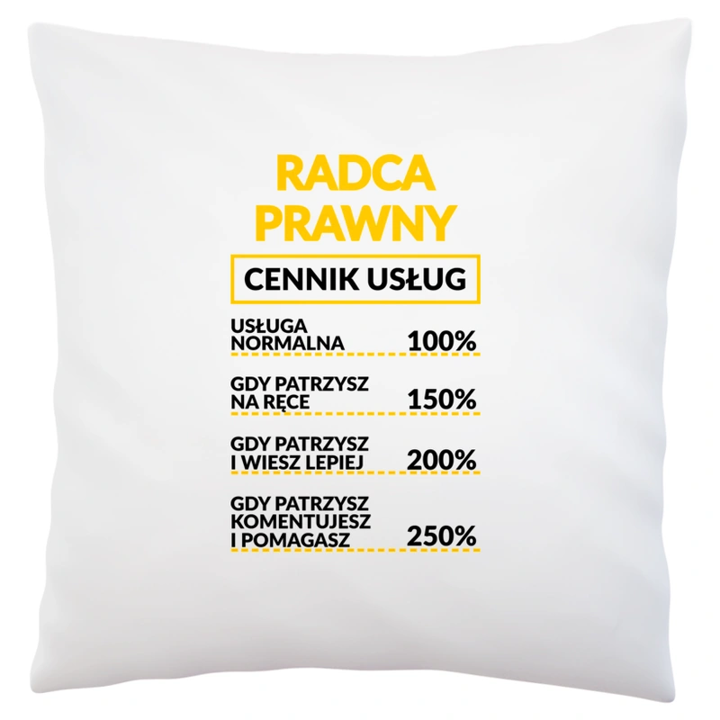 Radca Prawny - Cennik Usług - Poduszka Biała