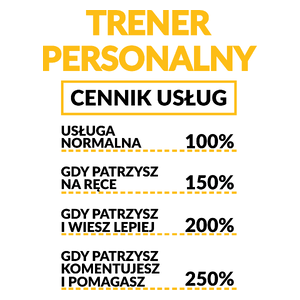 Trener Personalny - Cennik Usług - Kubek Biały