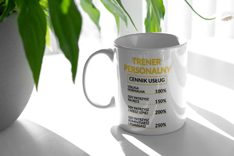 Trener Personalny - Cennik Usług - Kubek Biały