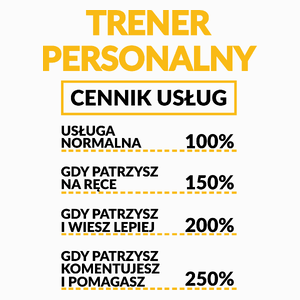 Trener Personalny - Cennik Usług - Poduszka Biała