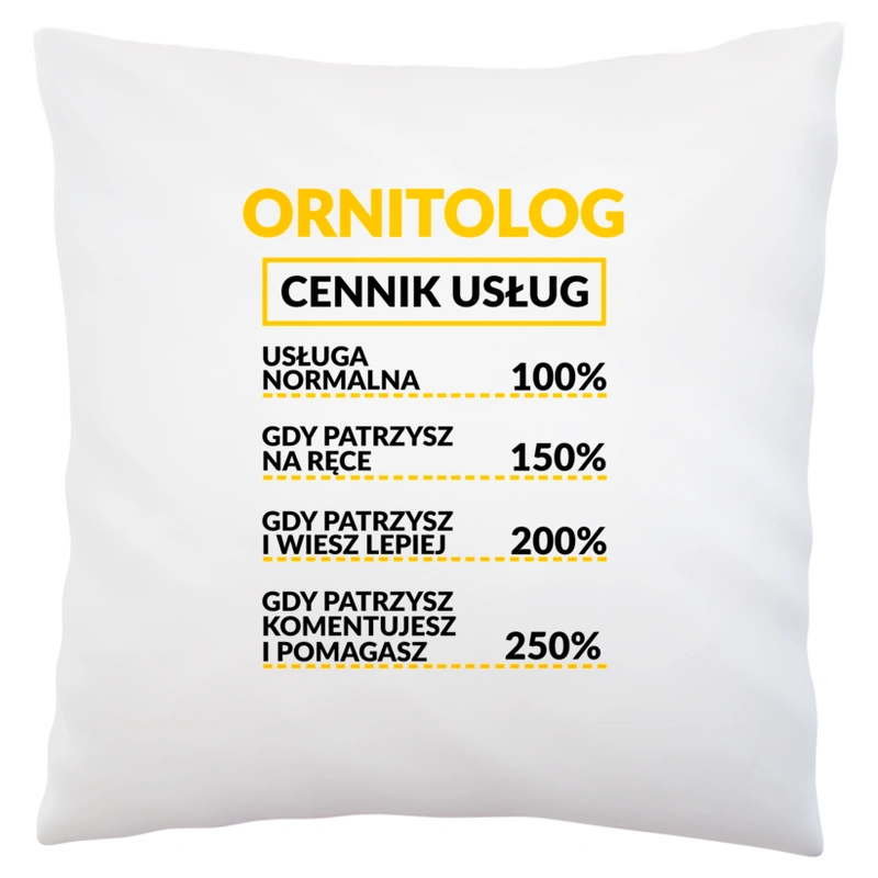 Ornitolog - Cennik Usług - Poduszka Biała