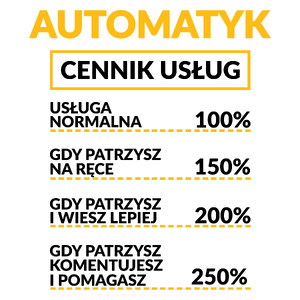 Automatyk - Cennik Usług - Kubek Biały