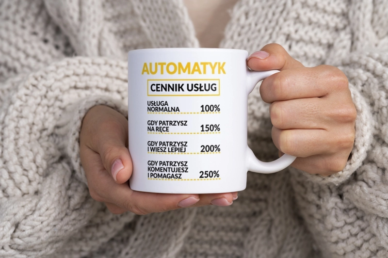 Automatyk - Cennik Usług - Kubek Biały