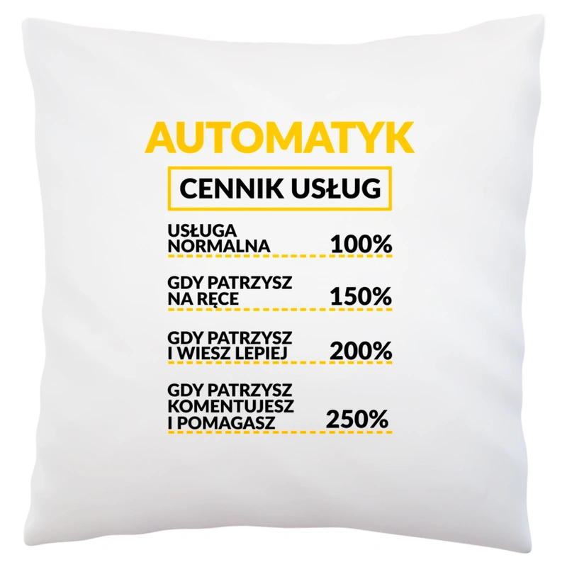 Automatyk - Cennik Usług - Poduszka Biała