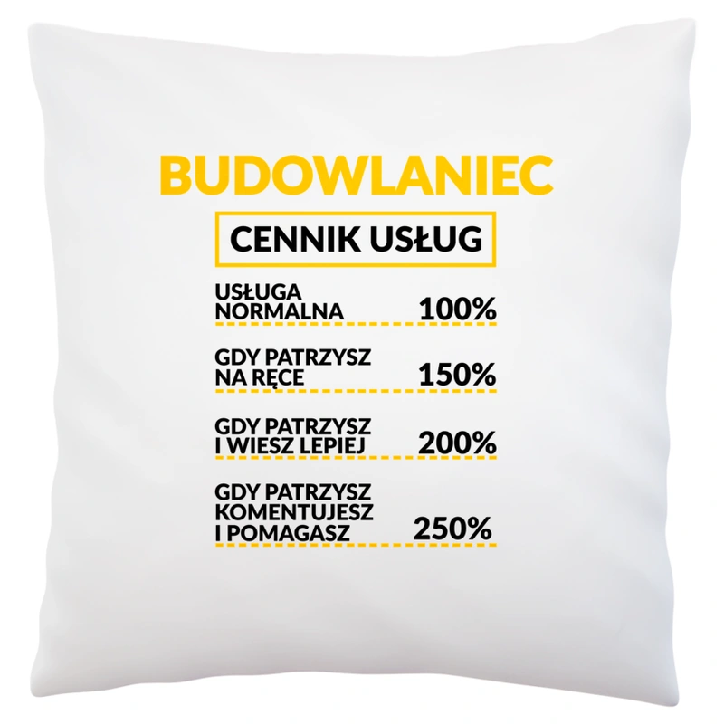 Budowlaniec - Cennik Usług - Poduszka Biała