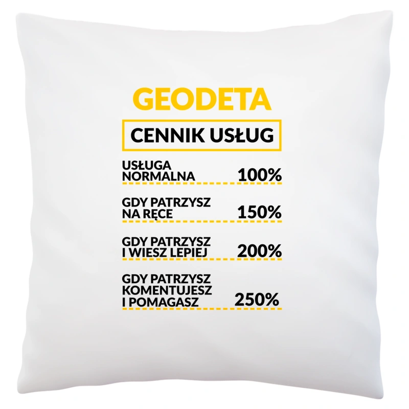 Geodeta - Cennik Usług - Poduszka Biała