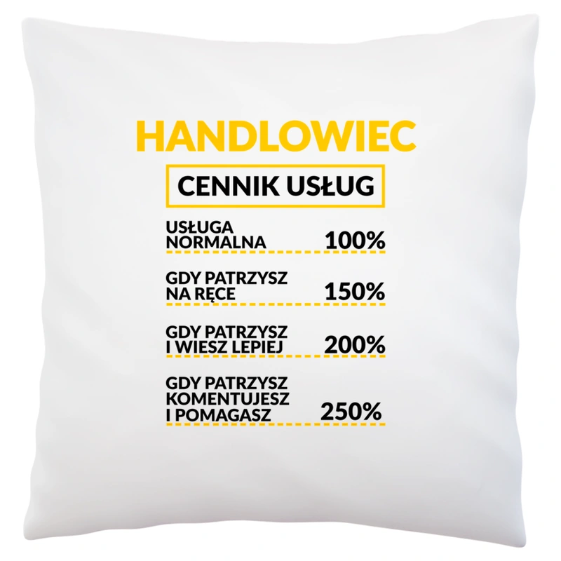 Handlowiec - Cennik Usług - Poduszka Biała