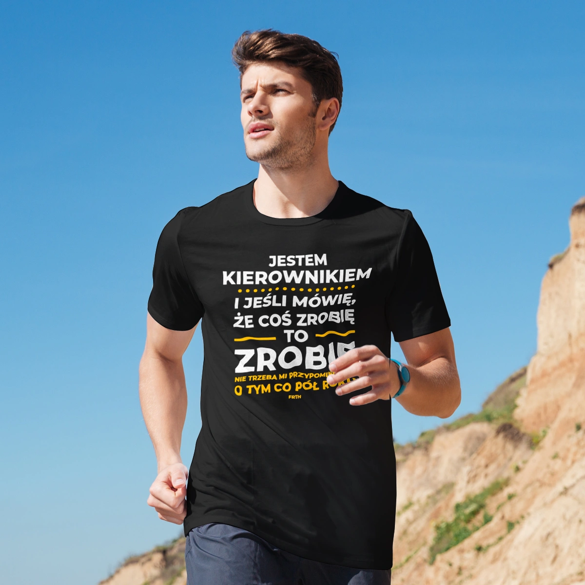 Jeśli Kierownik Mówi Że Zrobi, To Zrobi - Męska Koszulka Czarna