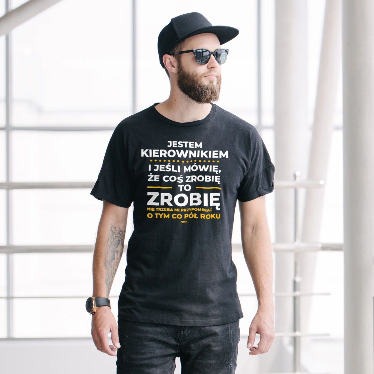 Jeśli Kierownik Mówi Że Zrobi, To Zrobi - Męska Koszulka Czarna