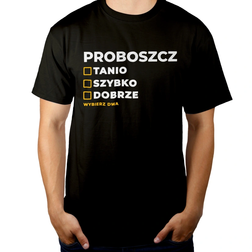 Szybko Tanio Dobrze Proboszcz - Męska Koszulka Czarna