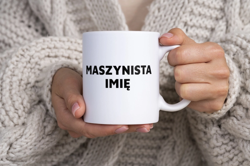 Napis Maszynista - Kubek Biały