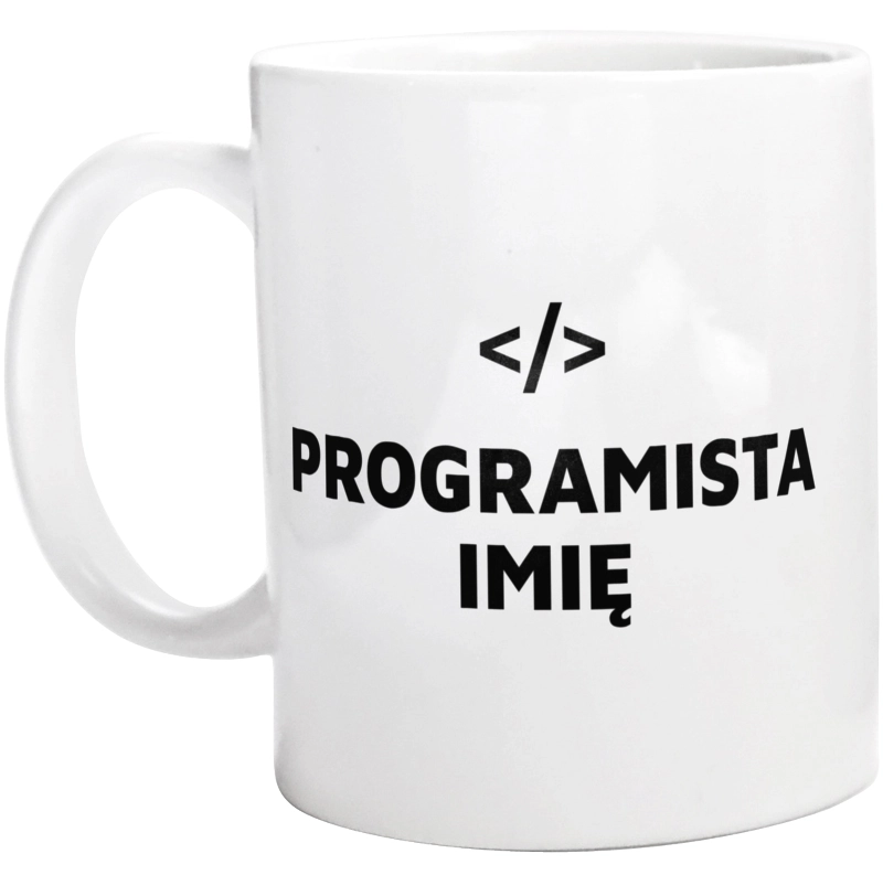 Napis Programista - Kubek Biały