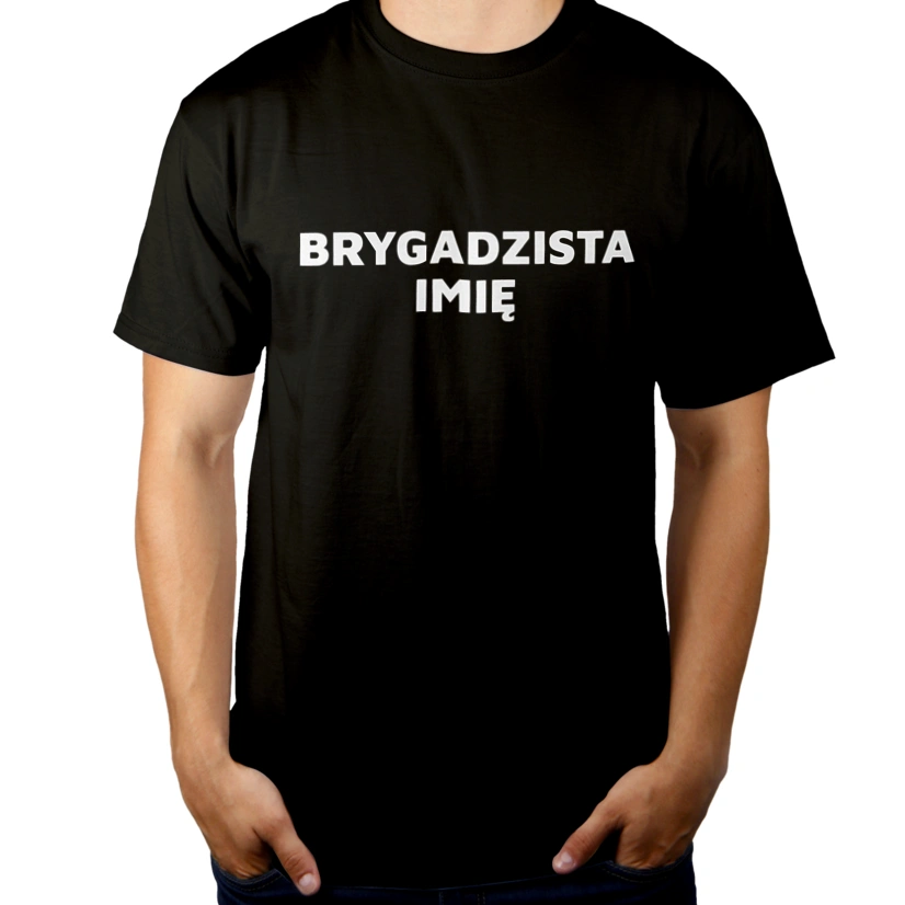 Napis Brygadzista - Męska Koszulka Czarna