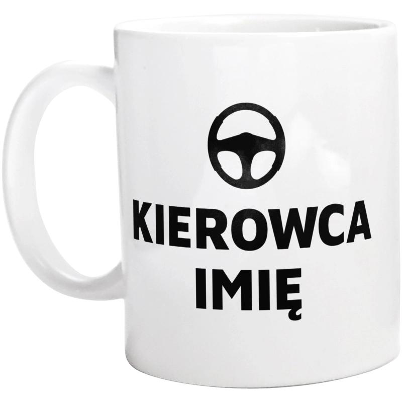 Napis Kierowca - Kubek Biały