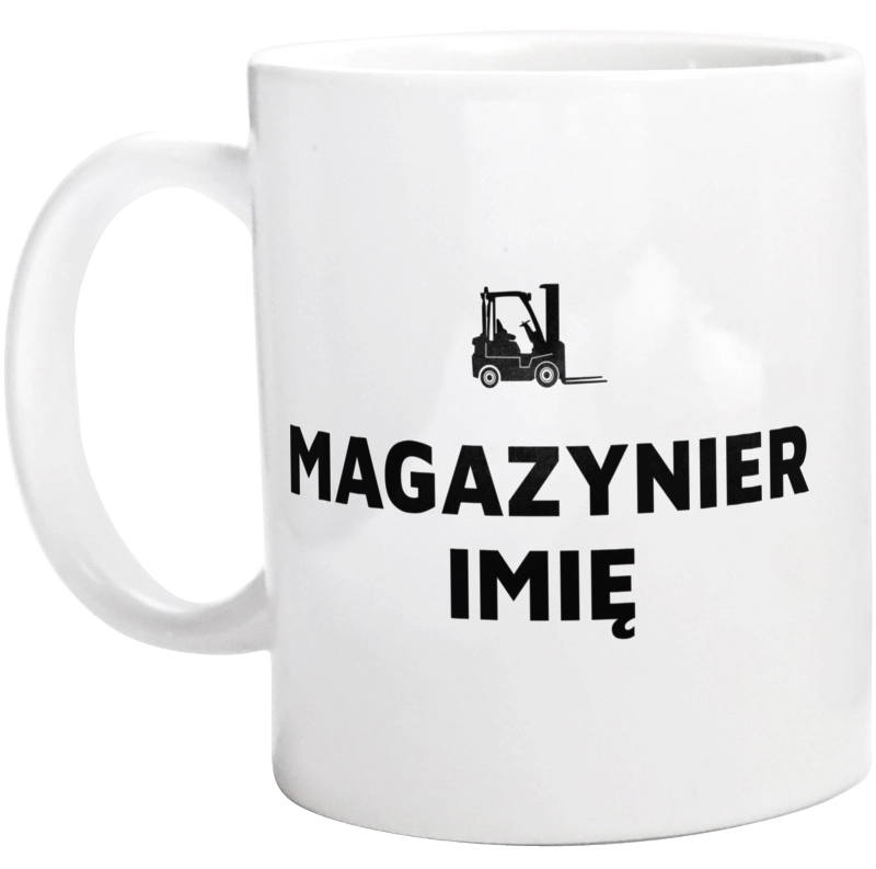 Napis Magazynier - Kubek Biały