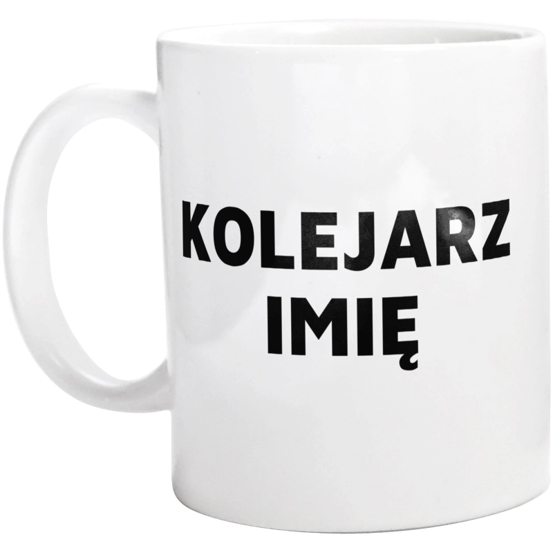 Napis Kolejarz - Kubek Biały